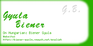 gyula biener business card